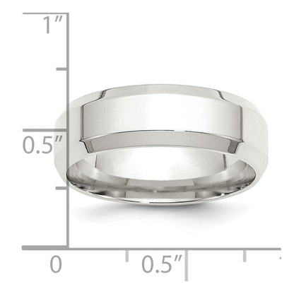 Sterling Silver 7mm Beveled Edge Size 12 Band Ring