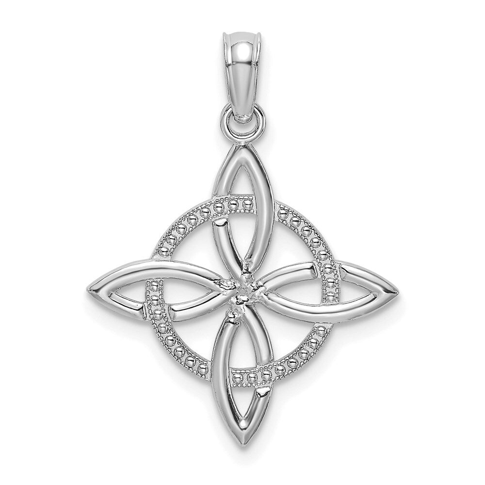 14k White Gold Small Celtic Eternity Knot Charm Pendant for Women