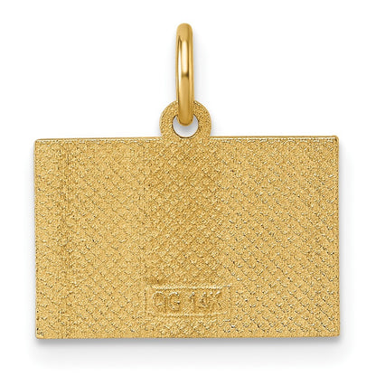 14k Yellow Gold Polished Enameled Rainbow Flag Pendant