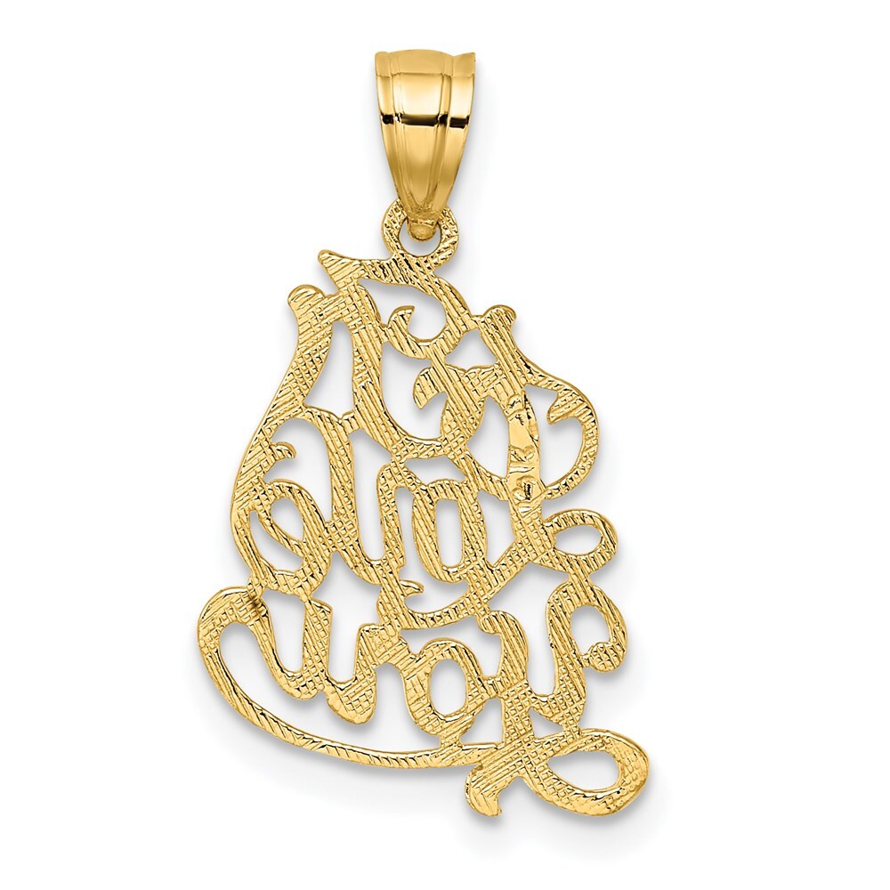 14k Yellow Gold I LOVE YOU Script Charm Pendant for Women