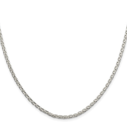 Sterling Silver Rhodium-plated 2.75mm Diamond-cut Spiga Chain