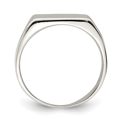 Sterling Silver 12x14mm Closed Back Signet Ring Size 11