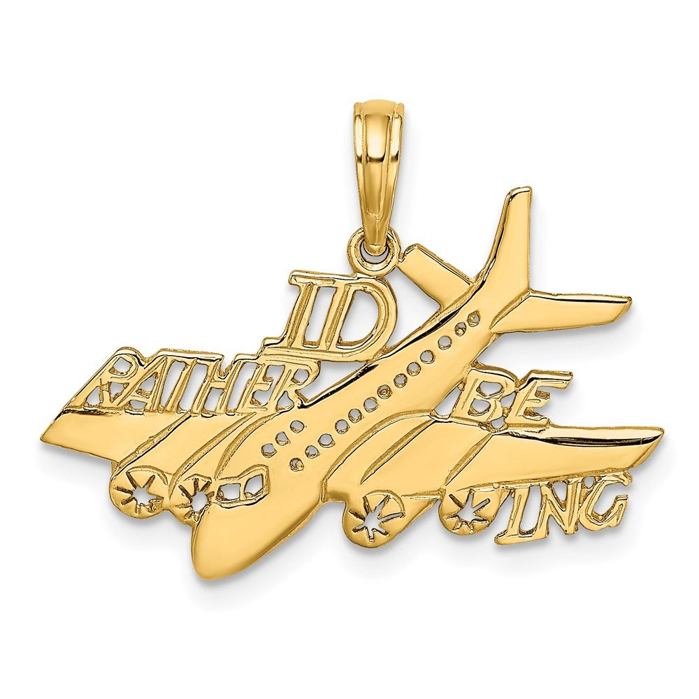 14k Yellow Gold I'D RATHER BE FLYING Charm