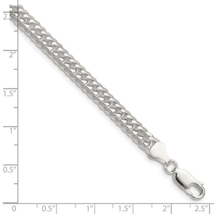 Sterling Silver Polished 5.7mm Double Diamond-cut Curb Chain Bracelet