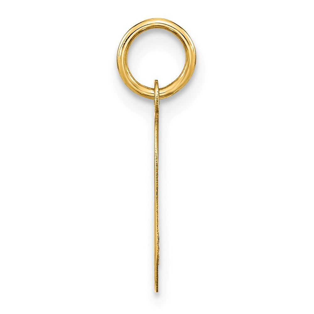 14k Yellow Gold Letter O Initial Pendant for Women