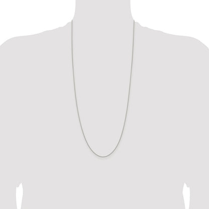 Sterling Silver Rhodium-plated .95mm Diamond-cut Round Spiga Chain