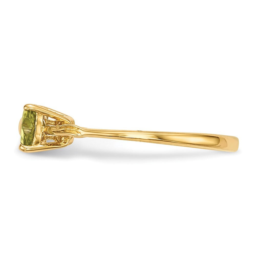 14K Yellow Gold Gold Polished Peridot Bow Ring