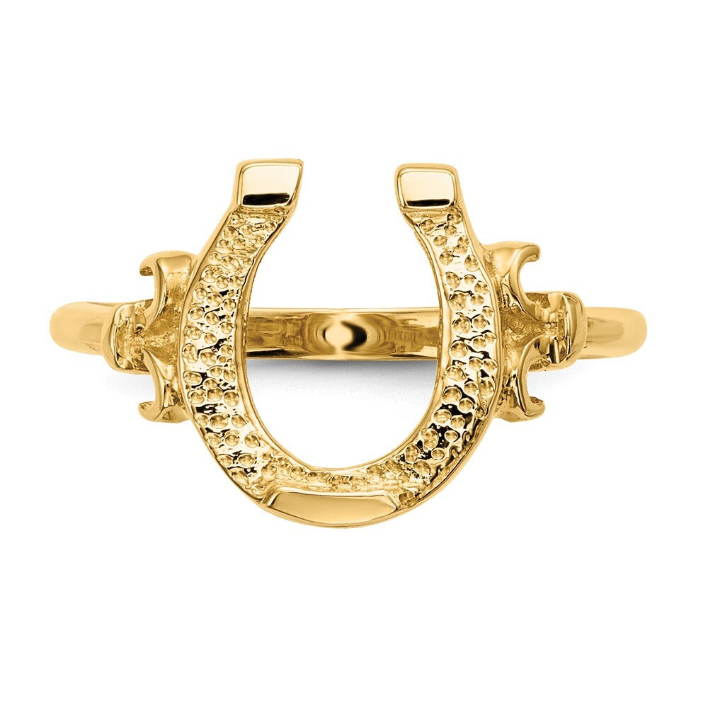 14K Yellow Gold Polished Horseshoe Ring Size 7