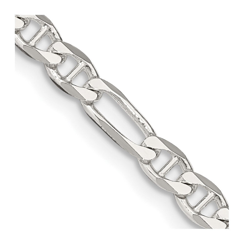 Sterling Silver 3.75mm Figaro Anchor Chain Necklace