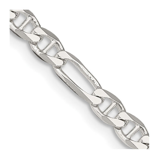 Sterling Silver 3.75mm Figaro Anchor Chain Necklace