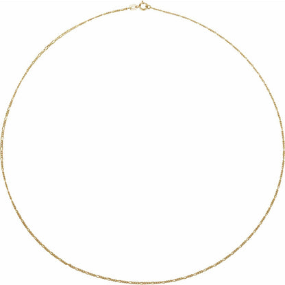 14k Yellow Gold 1.28 mm Figaro 16" Chain Necklace Fine Gift for Women