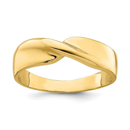 14K Yellow Gold Polished Single Twist Ring