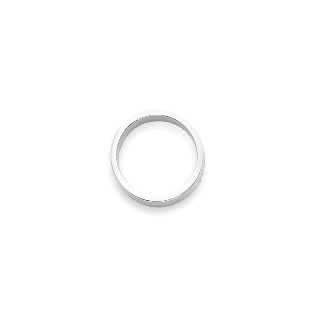 14k White Gold 2mm Lightweight Flat Wedding Band Size 8
