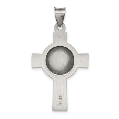 Sterling Silver Antiqued, Textured and Polished St. Michael Pendant