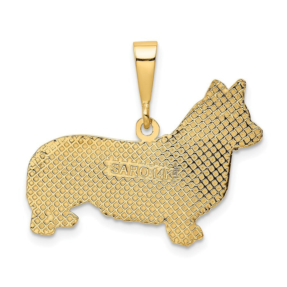 14k Yellow Gold Welsh Corgi Pendant for Women