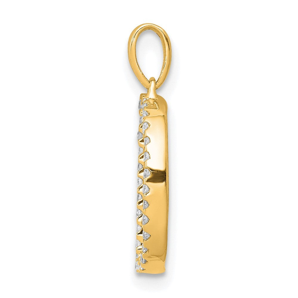 14k Yellow Gold Diamond Letter D Initial Pendant