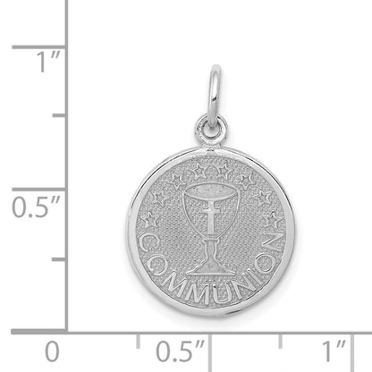14k White Gold Communion Charm Pendant for Women