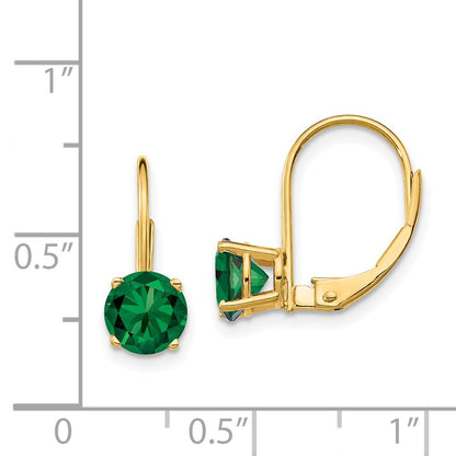 14k Yellow Gold 6mm Mount St. Helens Dangle Earrings Leverback Gift for Women