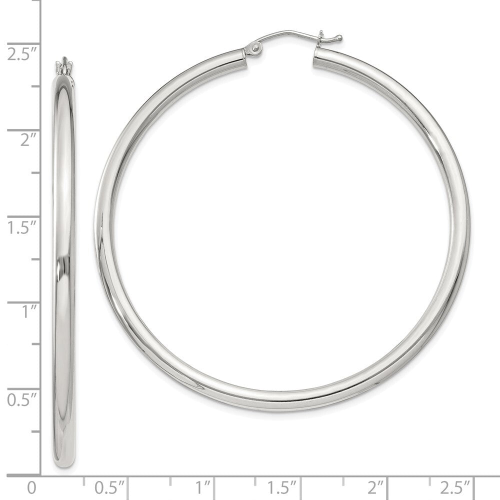 Sterling Silver 3mm Round Hoop Earrings