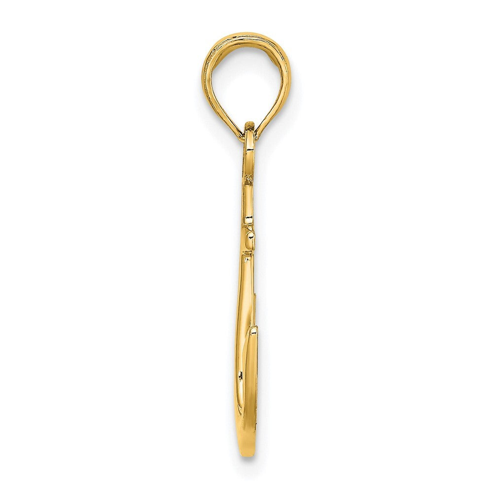 14k Yellow Gold Anchor Pendant for Women
