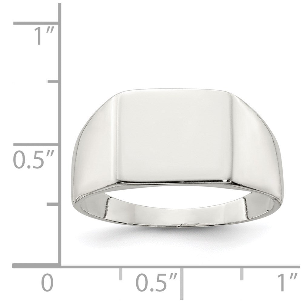 Sterling Silver 11x12mm Closed Back Signet Ring Size 10