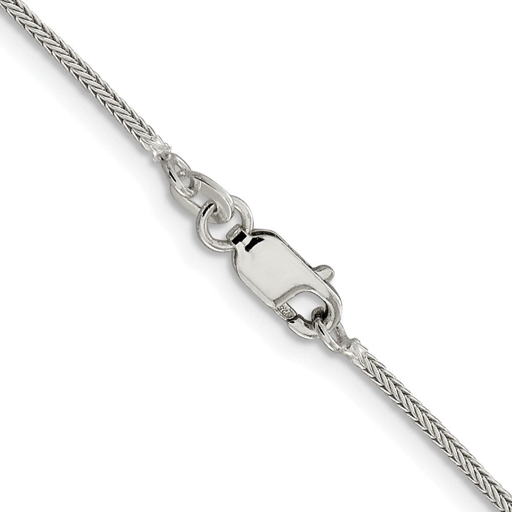 Sterling Silver Rhodium-plated 1.25mm Diamond-cut Round Franco Chain 4in