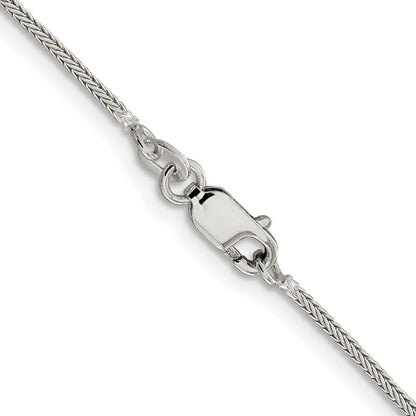 Sterling Silver Rhodium-plated 1.25mm Diamond-cut Round Franco Chain 4in