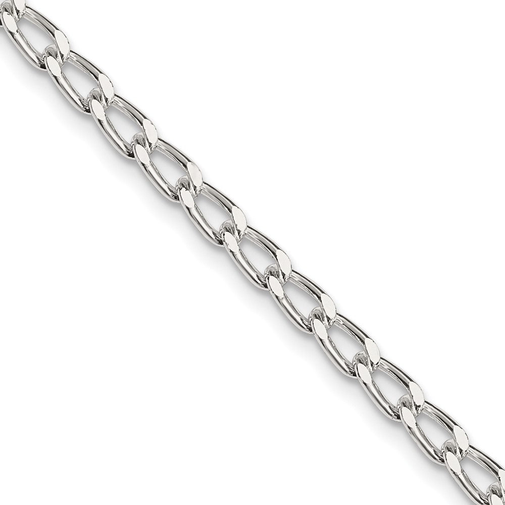 Sterling Silver 3.2mm Open Elongated Link Chain Necklace