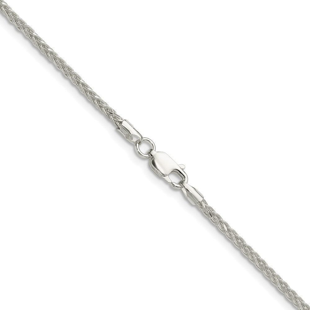 Sterling Silver 2.1mm Diamond-cut Square Spiga Chain Necklace