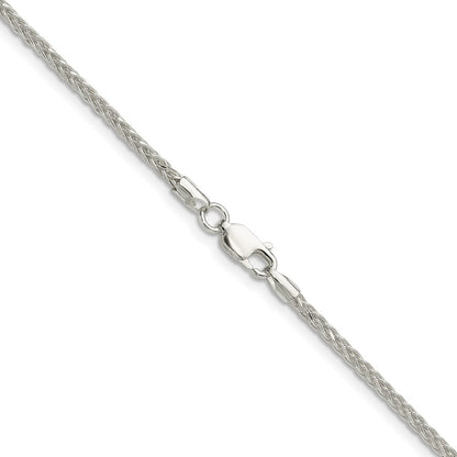 Sterling Silver 2.1mm Diamond-cut Square Spiga Chain Necklace