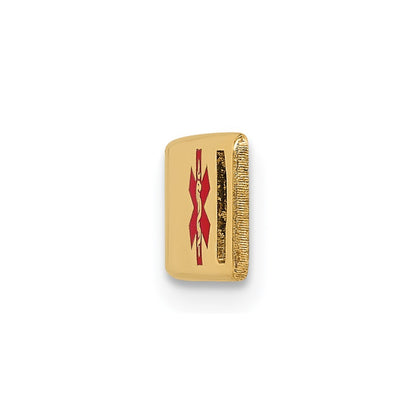 14k Yellow Gold 34x6mm Off-Center Red Epoxy Enameled Medical ID Plate # 817