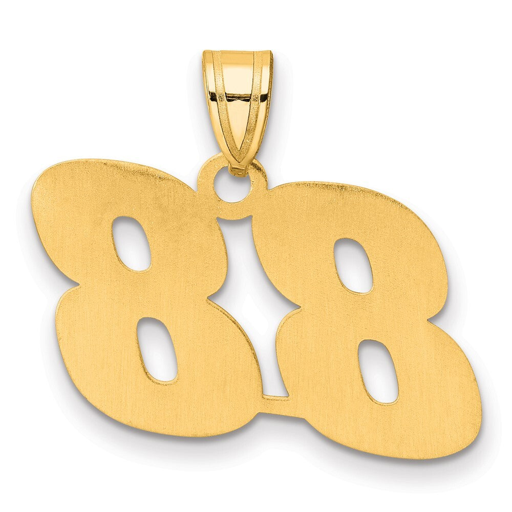 14k Yellow Gold Polished Block Number 88 Pendant for Women