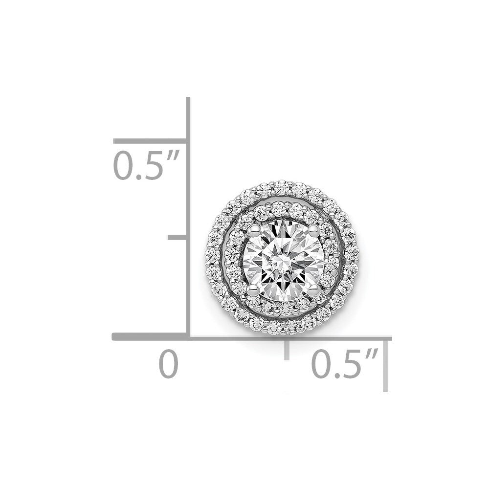 14k White Gold 5.2mm Center 1/5ct. Diamond Semi-mount Chain Slide Pendant
