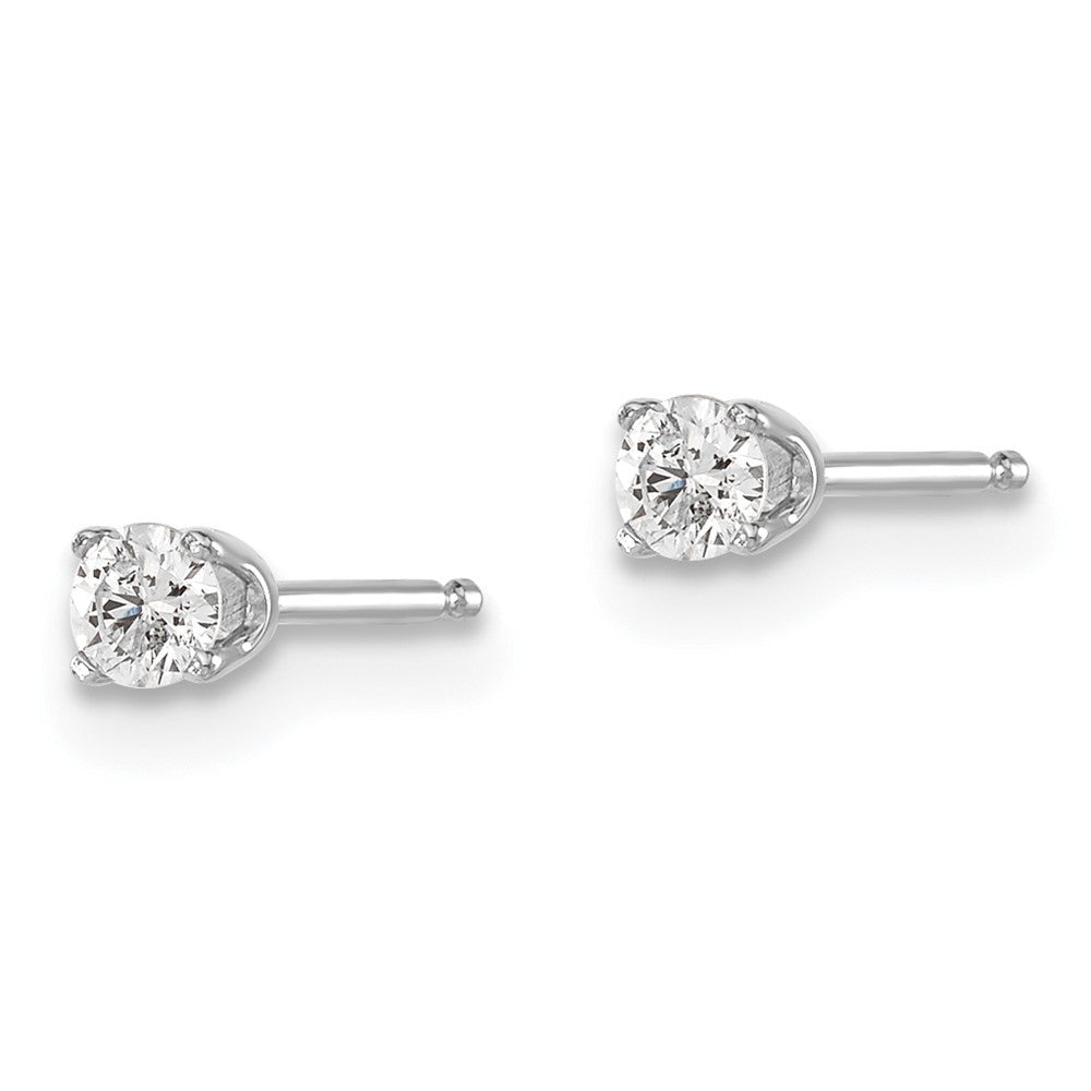 14K White Gold .15ct I2 K-L Diamond Stud Push-on Earrings
