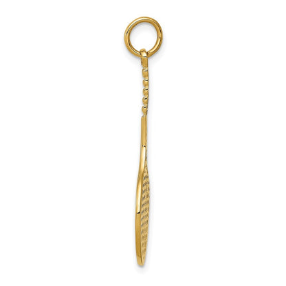 14k Yellow Gold Tennis Racquet Charm
