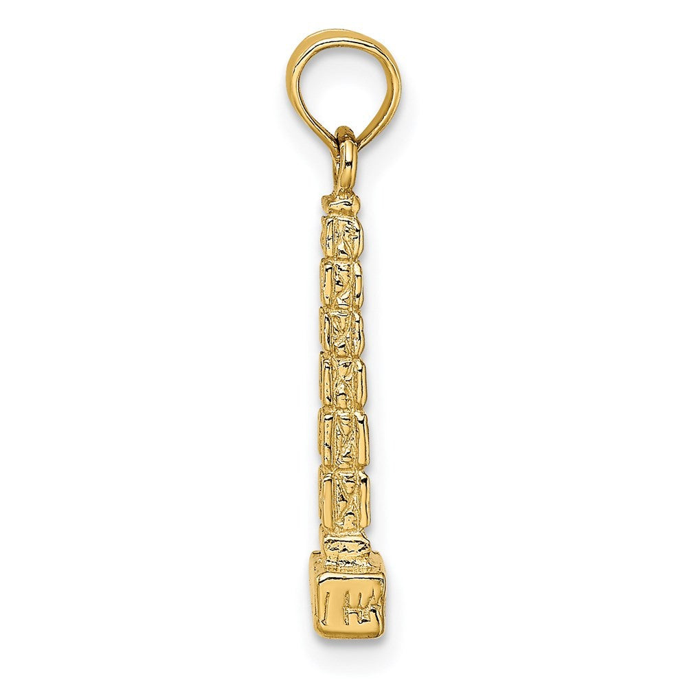 14k Yellow Gold 3D John Hancock Building, Chicago Charm
