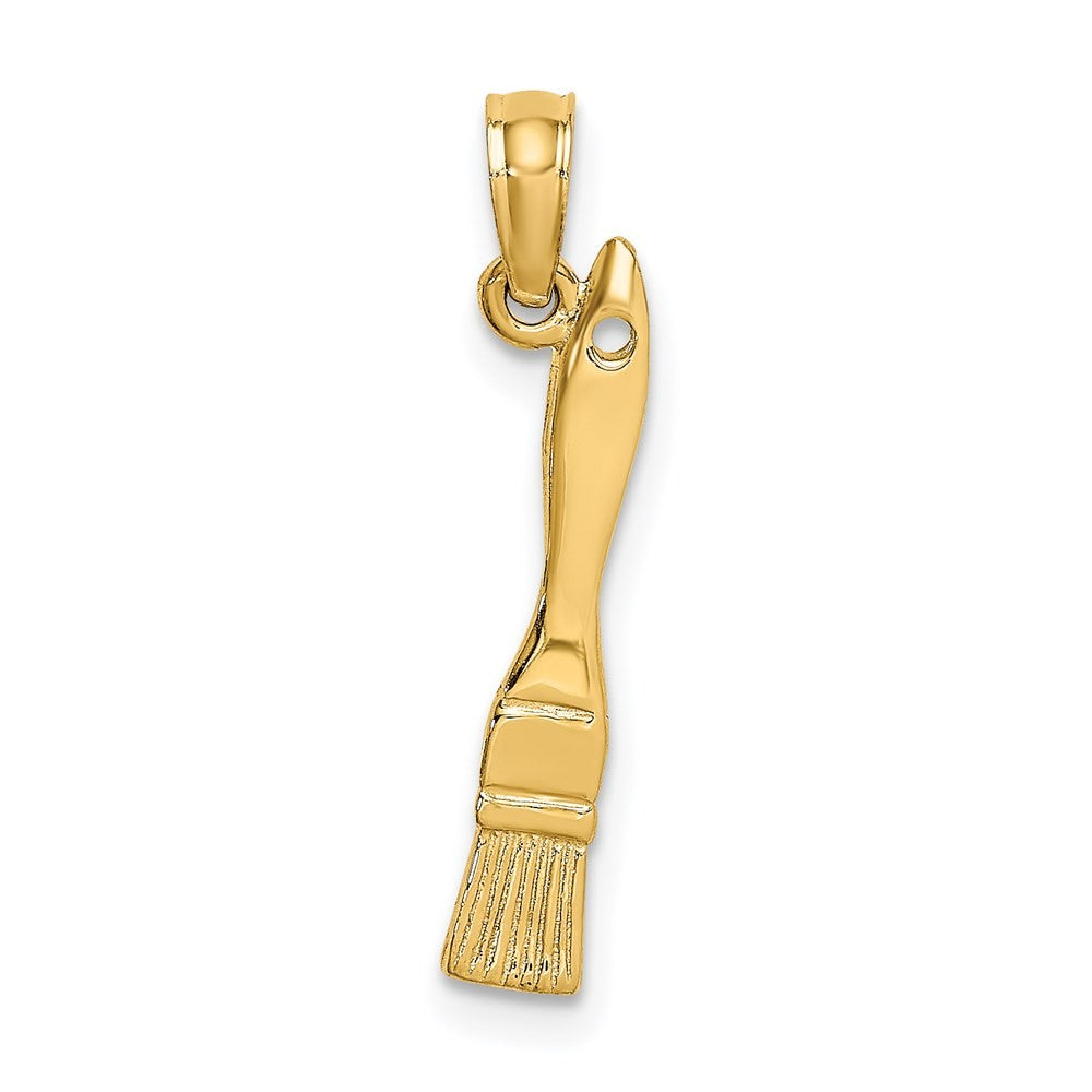 14k Yellow Gold 3-D Paint Brush Charm Pendant