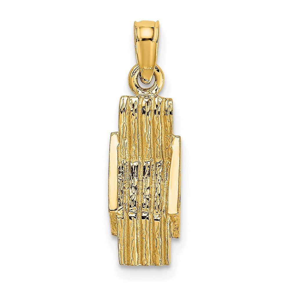 14k Yellow Gold 3-D Lounge Beach Chair Charm