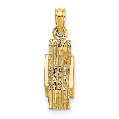 14k Yellow Gold 3-D Lounge Beach Chair Charm