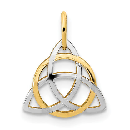 14k Yellow Gold and White Rhodium Polished Celtic Pendant