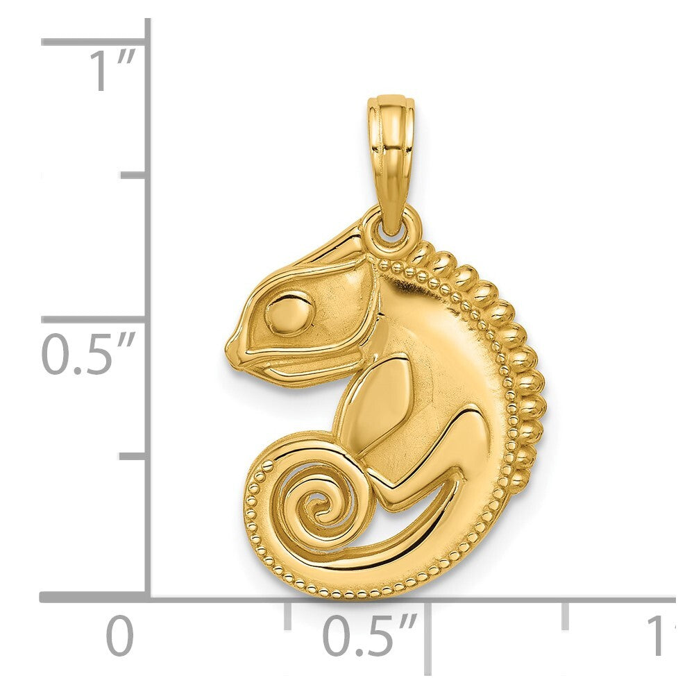 14k Yellow Gold Polished Chameleon Pendant for Women