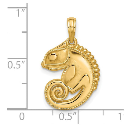 14k Yellow Gold Polished Chameleon Pendant for Women