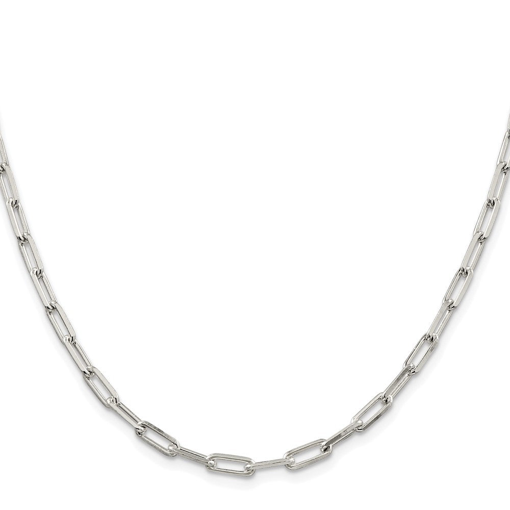 Sterling Silver Rhodium-plated 4.25mm Elongated Open Link Chain Necklace