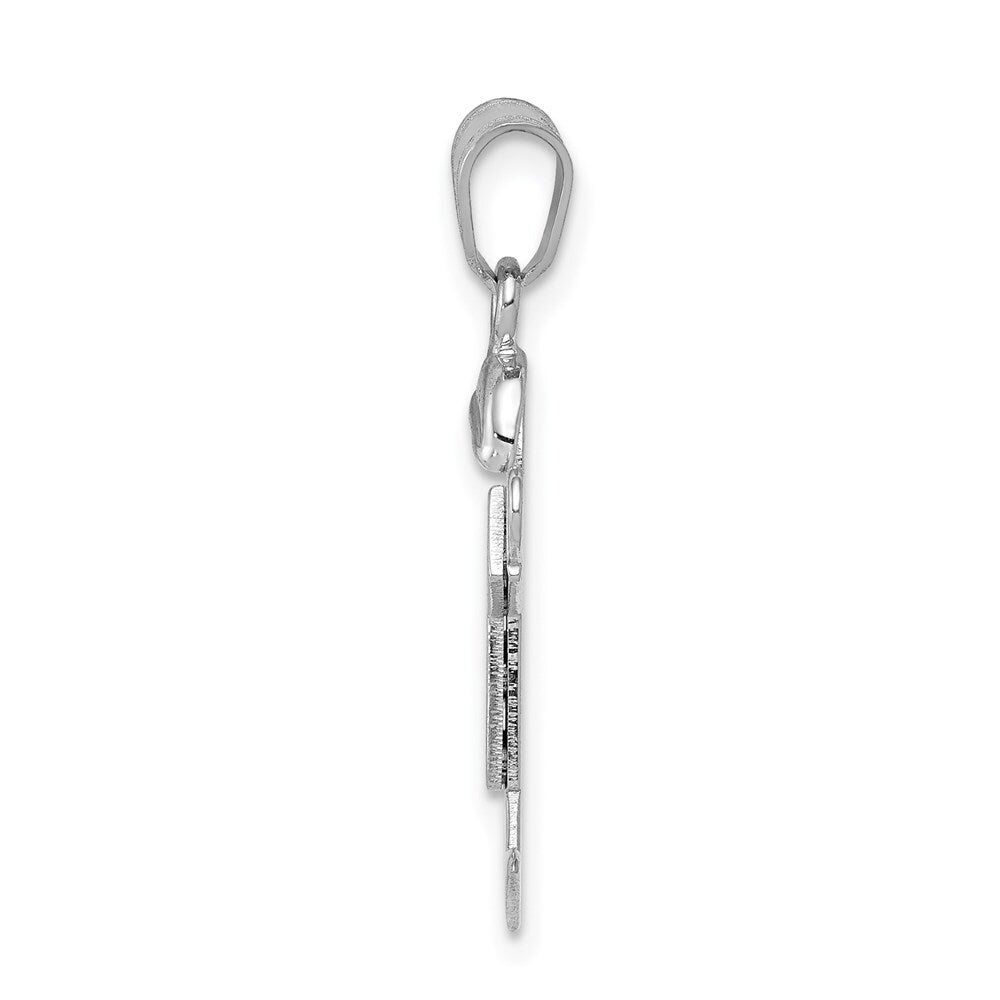 14k White Gold Small Boy Hat on Right Engravable Charm Pendant for Women