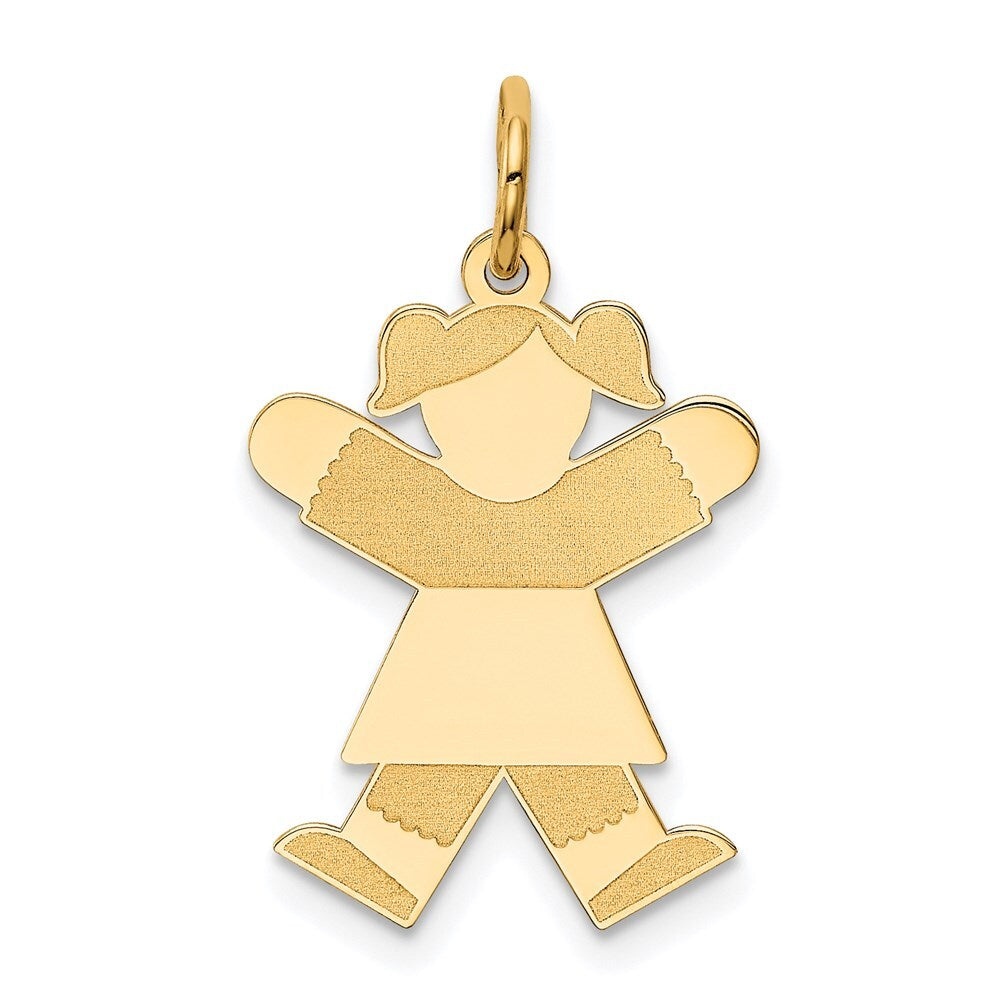 14k Yellow Gold Kid Charm Pendant for Women