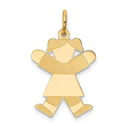 14k Yellow Gold Kid Charm Pendant for Women