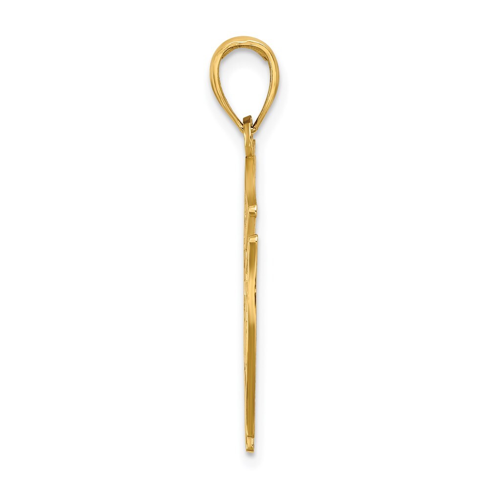 14k Yellow Gold VFD Ladies AUX Shield Charm Pendant