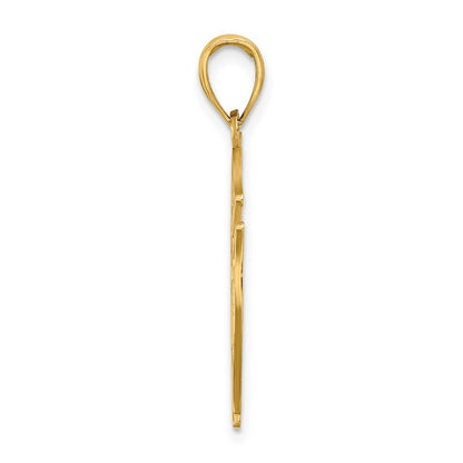 14k Yellow Gold VFD Ladies AUX Shield Charm Pendant