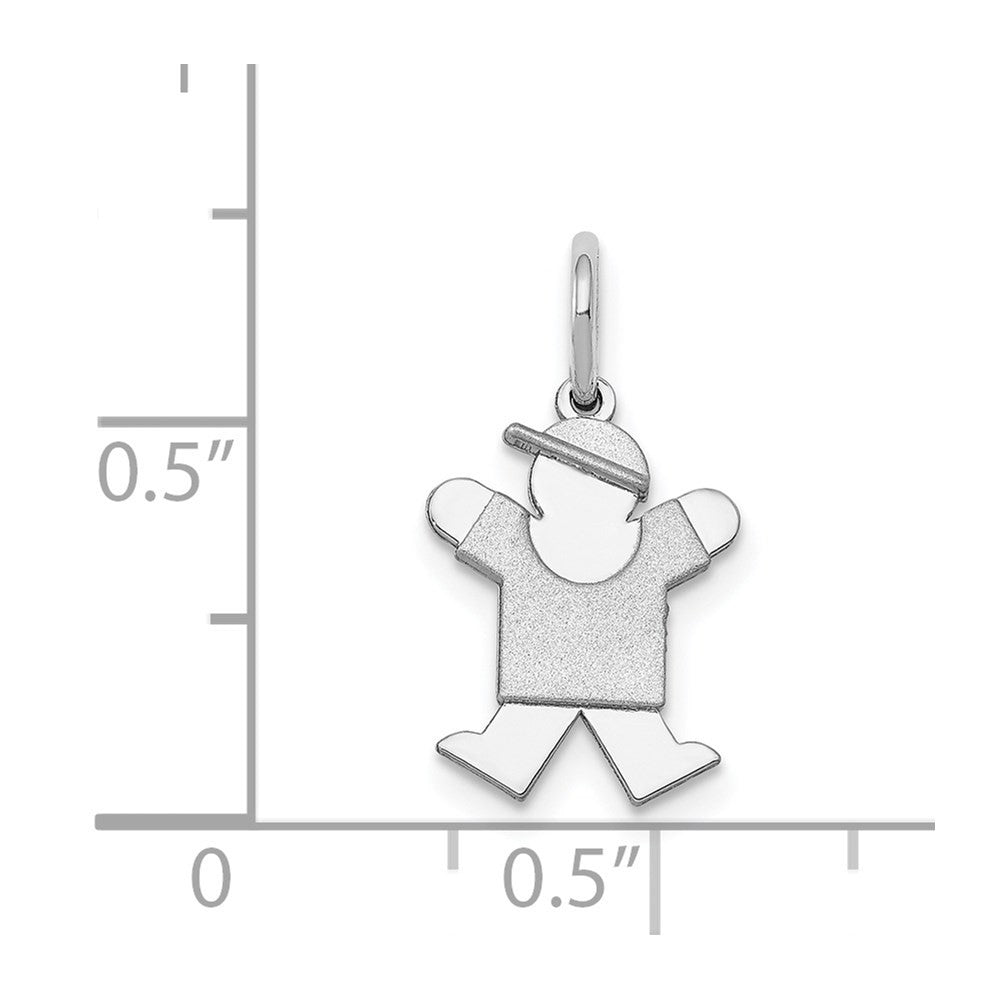 14k White Mini Boy Joy Charm Pendant