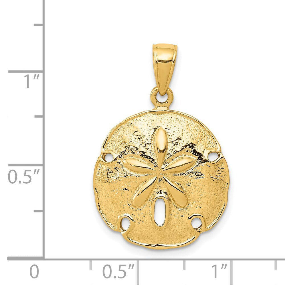 14k Yellow Gold Sand Dollar Pendant